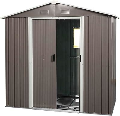 Amazon Gunji X Ft Shed Outdoor Storage Shed Metal Garden