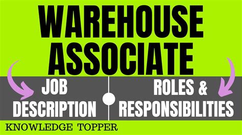 Warehouse Associate Job Description Warehouse Associate Duties And