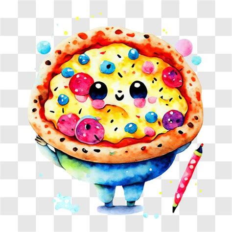 Descarga Pizza de Dibujos Animados Colorida con Rocío y Glaseado