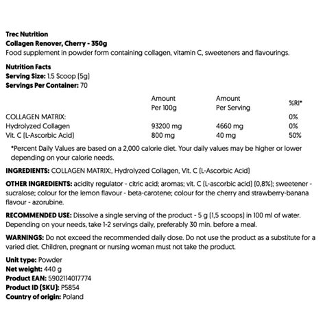 Collagen Renover, Cherry 350g Trec Nutrition|4ecoshop
