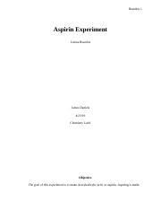 Chem Lab 1 Docx Brandon 1 Aspirin Experiment Joshua Brandon James