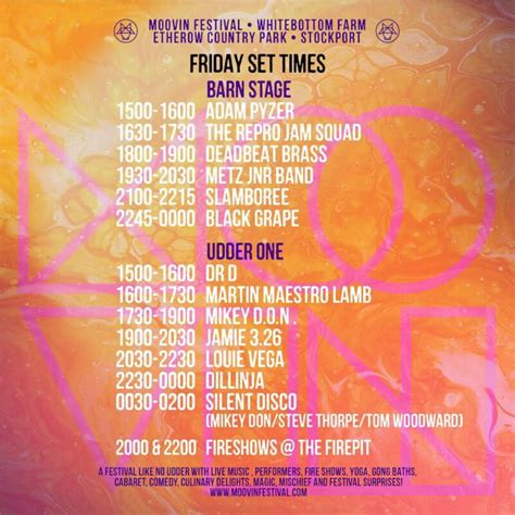 Moovin Festival Line Up Location Stage Times Tickets