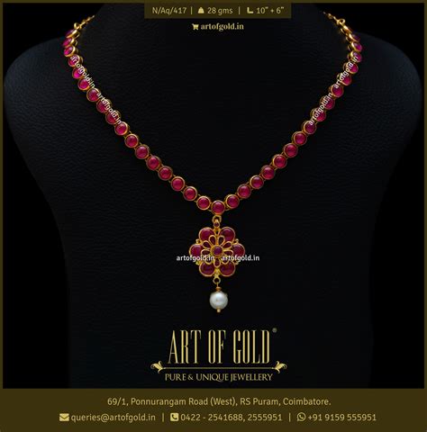 Gold Kemp Necklace - Light Weight | Art of Gold Jewellery, Coimbatore