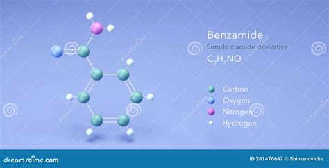 Benzamide Molecule Molecular Structures Amide Derivative 3d Model