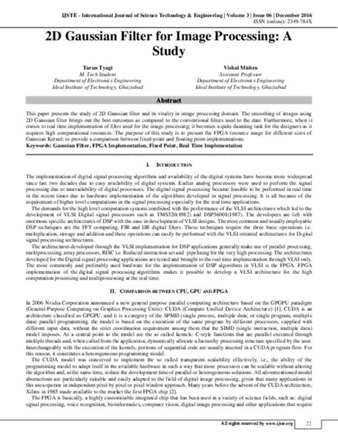 (PDF) 2D Gaussian Filter for Image Processing: A Study