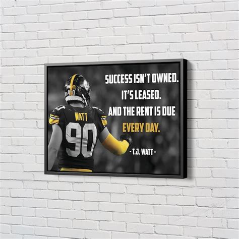 Tj Watt Quote Poster Pittsburgh Steelers Canvas Unique Etsy