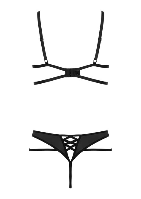 Wetlook Lingerie Set Met Korset Effect String Beugel BH