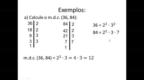 M Ximo Divisor Comum M D C Youtube
