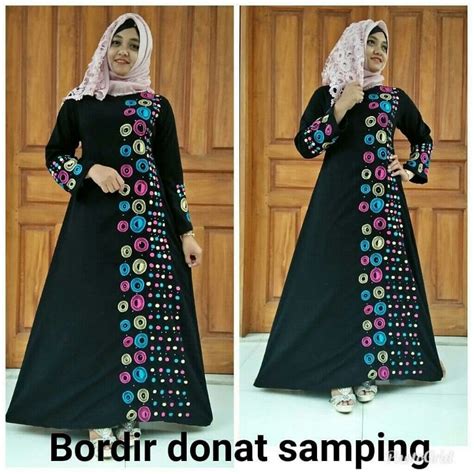 Jual Abaya Hitam Dubai Syar I Gamis Arab Bordir Bahan Jetblack Saudi