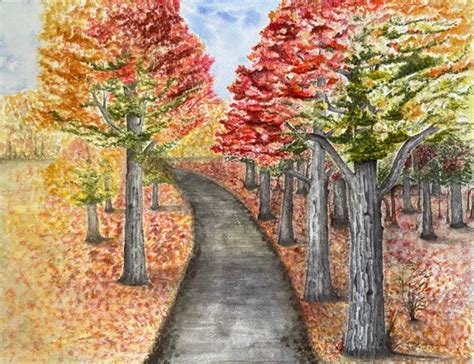 Original Watercolor Fall Trees - Etsy