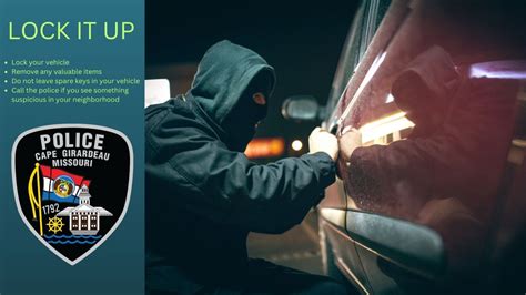 Cape Girardeau Police Receive Multiple Reports Of Thefts From Vehicles