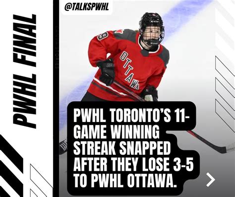 Final score: PWHL OTTAWA win 5-3 vs PWHL Toronto, ending Toronto's 11 ...