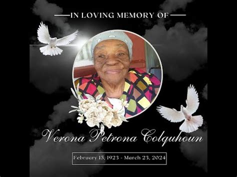 Thanksgiving Service For The Life Of Verona Petrona Colquhoun Youtube