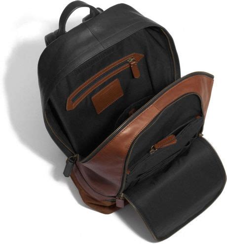 Coach Bleecker Traveler Backpack In Mixed Leather In Brown For Men B