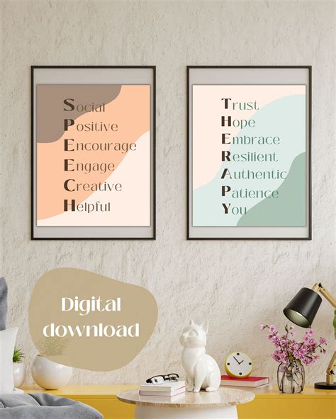 2 Speech Therapy Posters With Mnemonic Wall Art And Office Etsy