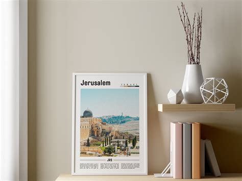 Jerusalem Poster, Jerusalem Print, Jerusalem Wall Art, Minimal Travel Print, Travel Destination ...