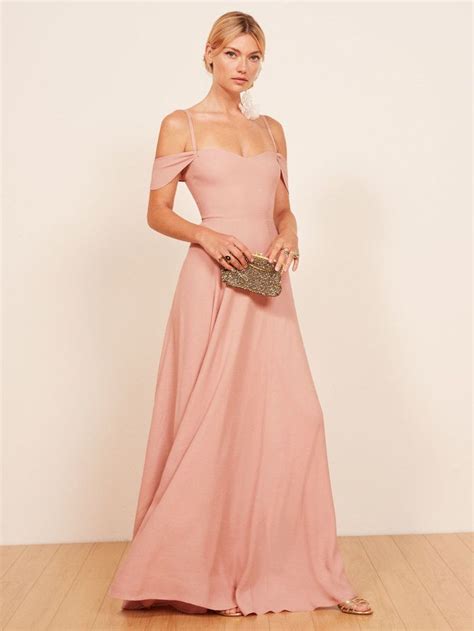 Poppy Dress In Blush Color From The Reformation 388 Bridal Maxi