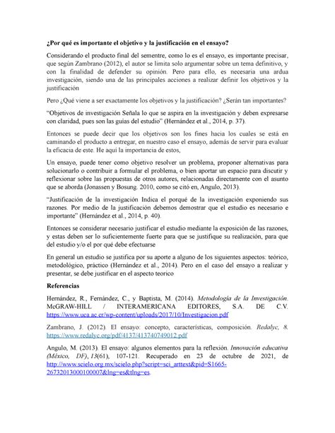 Por qué es importante el objetivo y la justificación en el ensayo