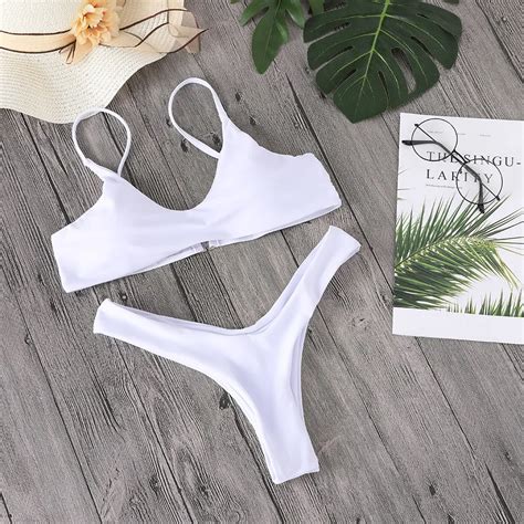 Set Di Bikini Di Bendaggio Taglie Forti Costumi Da Bagno Sexy Solidi Donne Da 14 06 DHgate