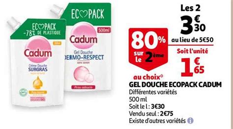 Promo Gel Douche écopack Cadum chez Auchan iCatalogue fr