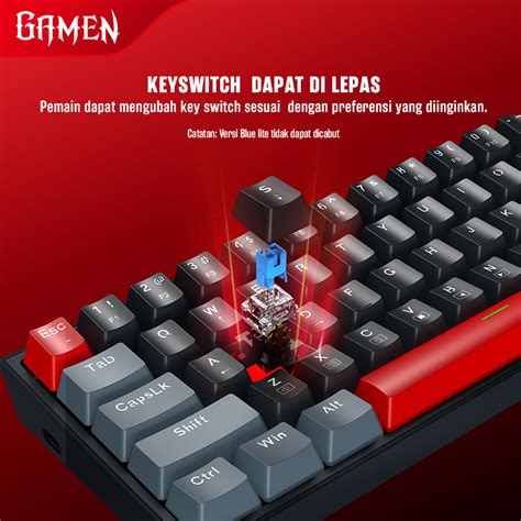 Jual GAMEN Titan 5 Keyboard Gaming Mechanical 60 Layout RGB Light Hot Swappable Full Key Anti