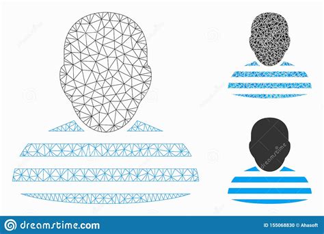 Gefangen Vektor Mesh Network Model Und Dreieck Mosaik Ikone Vektor