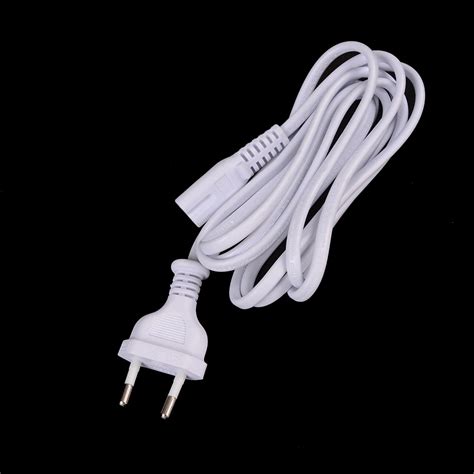 1pc 2 prong power cord White 1.5M EU European 2 Prong Port AC Power ...