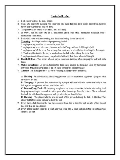 Basketball Rules | PDF