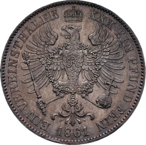 Preußen Taler 1861 63 König Wilhelm I in vz st AKS 97 aus Silber