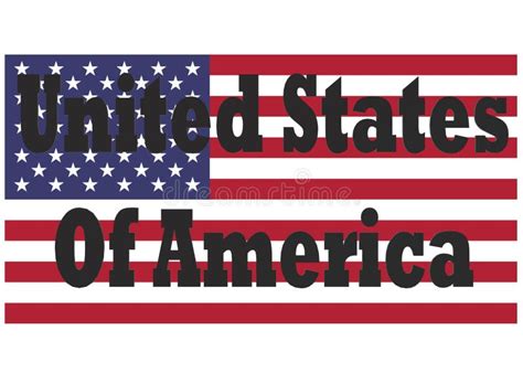 The Words United States Of America With The American Flag In The White