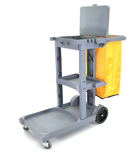 Commercial Janitorial Janitor Cart With Vinyl Bag Gray Walmart