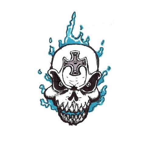 Blue Flame Skull Tattoo by JMBownz on DeviantArt