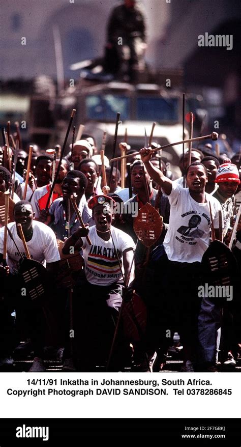 Zulu members of the Inkatha Freedom Party in Johannesburg South Africa ...