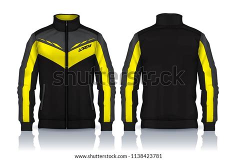 Jacket Designsportswear Track Front Back View 库存矢量图（免版税）1138423781