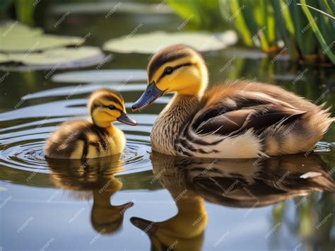 Premium Photo | Baby duck with his mother