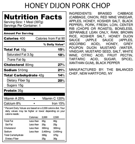 32 Pork Chop Nutrition Label Label Design Ideas 2020