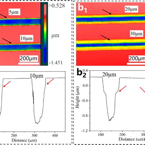 Linear Morphologies A1 B1 And Cross Sectional Profiles A2 B2