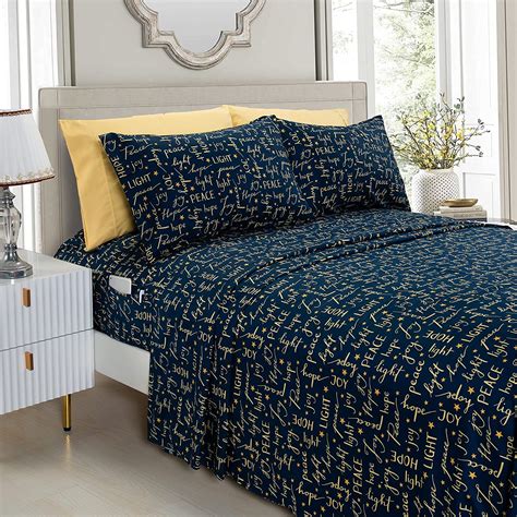 Elegant Comfort Luxury Soft Bed Sheets Holiday Pattern 1500 Thread