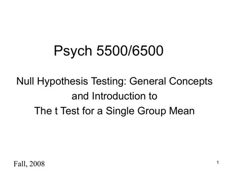 Null Hypothesis Testing