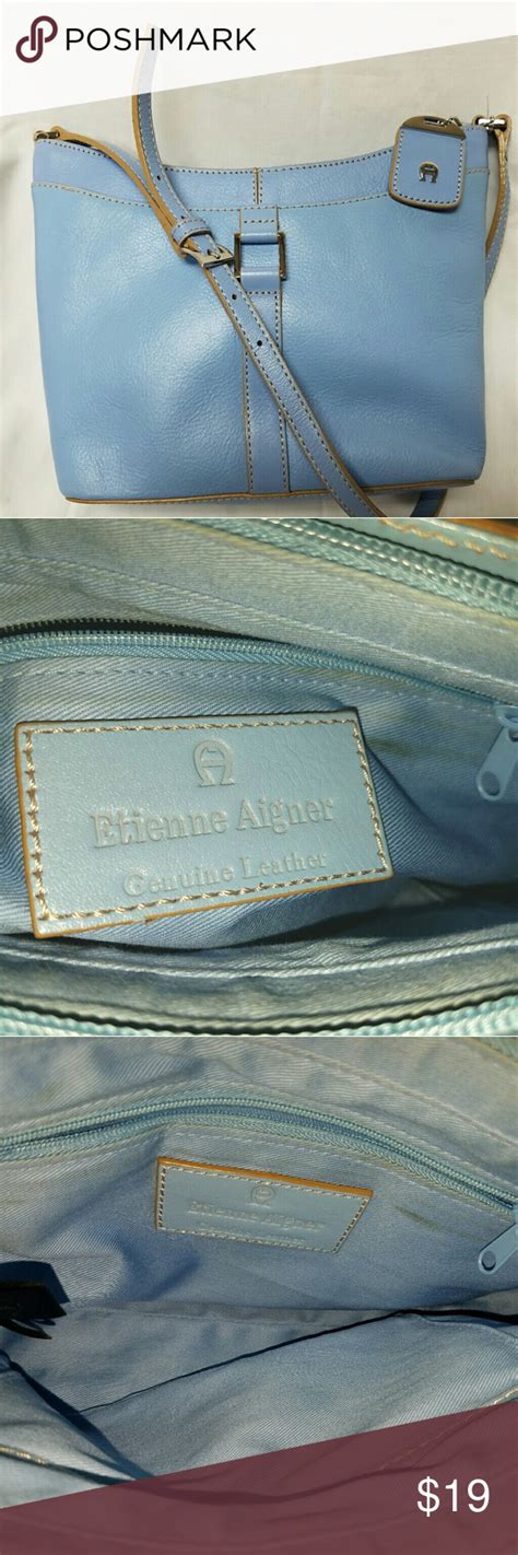 Sold Etienne Aigner Light Blue Pebbled Leather Vin