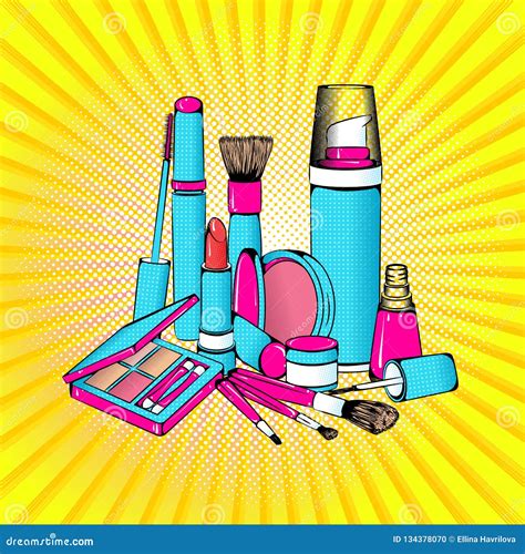 Pop Art Cosmetics Stock Vector Illustration Of Bottle 134378070