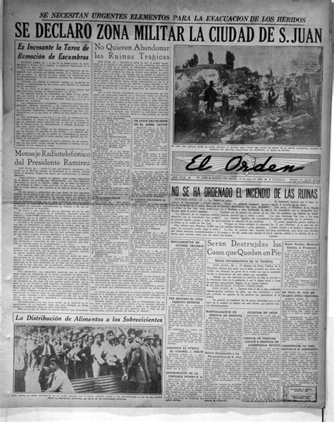 1944 Así Reflejaron Los Diarios El Peor Terremoto De La Historia En Argentina Diario La