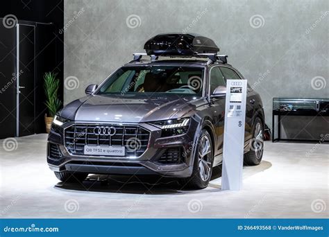 Audi Q Tfsi E Quattro Plug In Hybrid Suv Car At The Brussels Autosalon