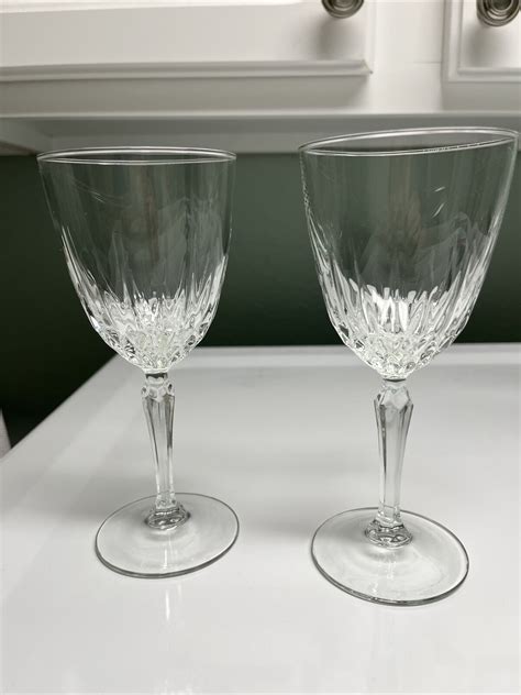 Vintage Cristal D Arques Durand Luminarc Diamant Wine Glasses 7 Set