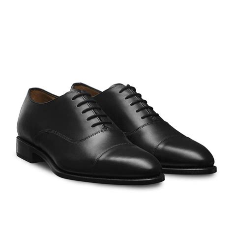 Chaussure Richelieu Bout Droit En Cuir Noir Pour Homme Noir Ch