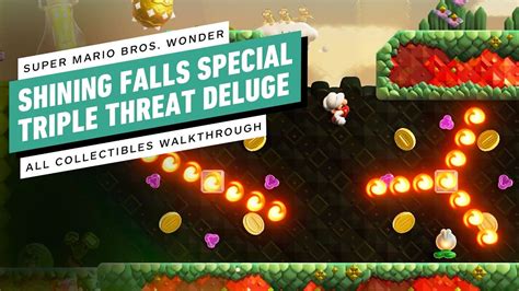 Super Mario Bros Wonder Shining Falls Special Triple Threat Deluge