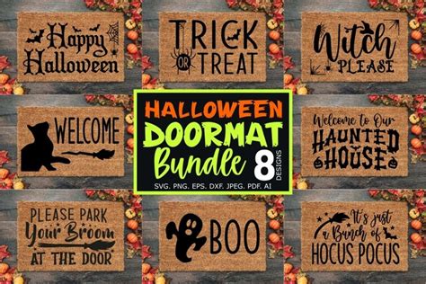 Halloween Doormat Svg Bundle 8 Cutting Files