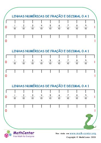 Linhas Num Ricas De Fra O E Decimal A N P Ginas De