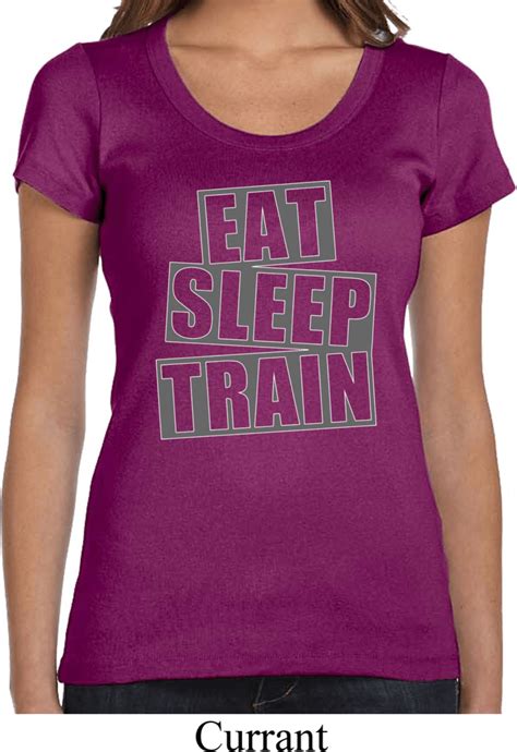 Ladies Shirt Eat Sleep Train Scoop Neck Tee T Shirt Eat Sleep Train