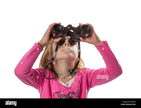 Jeune Fille Avec Des Jumelles Banque De Photographies Et Dimages à